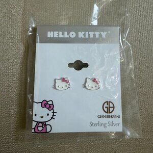 Hello Kitty Sterling Silver Enamel Stud Earrings
